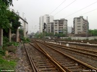 Track and overhead power on south leg of junction.